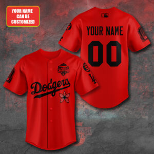 Personalized Los Angeles Dodgers 2025 Champions x Stranger Things Baseball Jersey - TANTN19120