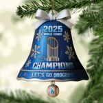 Los Angeles Dodgers 2025 World Series Champions Custom Shape 2-sided Acrylic Ornament – HOATT14950