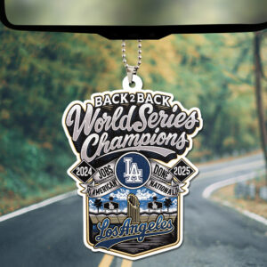 Los Angeles Dodgers World Series 2025 Custom shape 2-sided Acrylic Car Ornament - TANTN19650