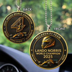 McLaren x Lando Norris 2025 World Champion Custom shape 2-sided Acrylic Car Ornament - MAITM14022