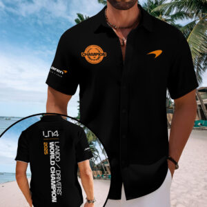 McLaren x Lando Norris 2025 World Champion Short Sleeve Button-Down Shirt – MAITM14037
