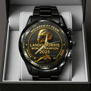 McLaren x Lando Norris World Champions 2025 Black Stainless Steel Watch - TANTN19230