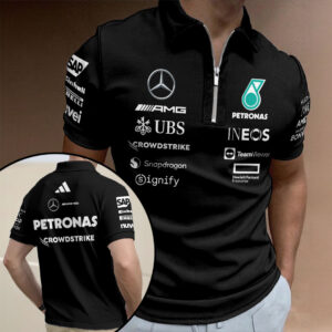 Mercedes AMG Petronas F1 Team 2025 Zip Polo Shirt - GNE4819