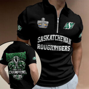 Saskatchewan Roughriders 2025 Zip Polo Shirt - NGHIAVT5806