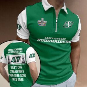 Saskatchewan Roughriders 2025 Zip Polo Shirt - NGHIAVT5814