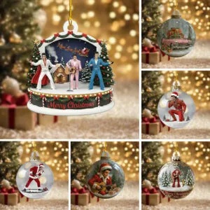 6PCS Elvis Presley Custom Shape 2-Side Printed Acrylic Ornament – NGHIAVT5839