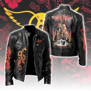 Aerosmith Motorcycle Leather Jacket - NGHIAVT5857