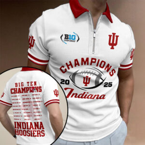 Indiana Hoosiers Football 2025 Zip Polo Shirt - NGHIAVT5934