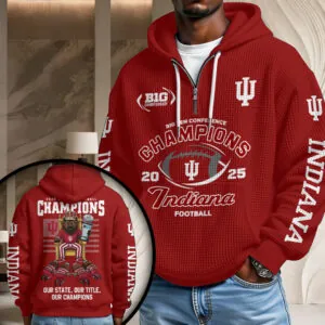 Indiana Hoosiers Football 2025 3D Unisex Waffle Hoodie - NGHIAVT5938