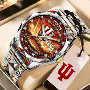 Indiana Hoosiers Football Alloy Luxury Quartz Watch - NGHIAVT6013