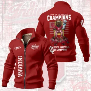 Indiana Hoosiers Football 2025 Thick Knit Fleece Jacket - NGHIAVT6016