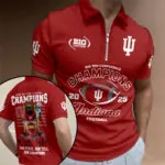 Indiana Hoosiers Football 2025 Zip Polo Shirt – NGHIAVT6021