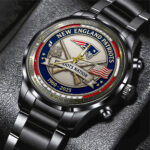 New England Patriots 65th Anniversary 2025 Black Stainless Steel Watch – NGHIAVT6138