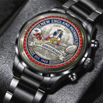 New England Patriots 65th Anniversary 2025 Black Stainless Steel Watch – NGHIAVT6139