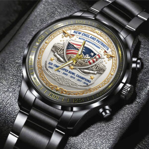 New England Patriots 65th Anniversary 2025 Black Stainless Steel Watch - NGHIAVT6142