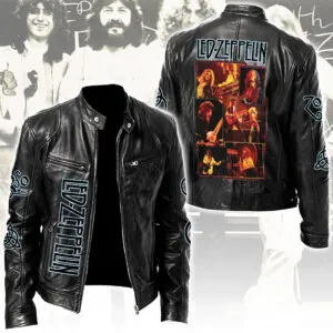Led Zeppelin Motorcycle Leather Jacket - NGHIAVT6170