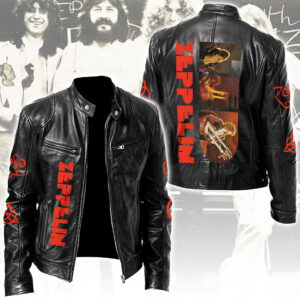 Led Zeppelin Motorcycle Leather Jacket - NGHIAVT6171