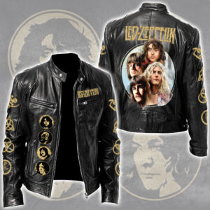 Led Zeppelin Motorcycle Leather Jacket - NGHIAVT6172
