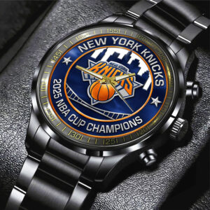 New York Knicks 2025 NBA Cup Champions Black Stainless Steel Watch - TMTHU2783
