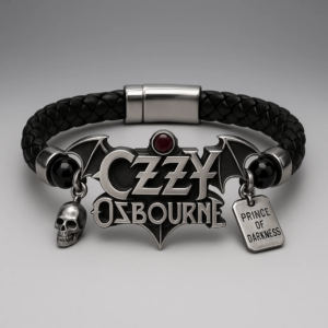 Ozzy Osbourne Leather Bracelet with Charms - MAITMDROP142