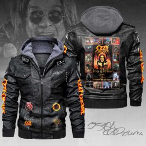 Ozzy Osbourne 2D Leather Hooded Jacket - HOATT15238