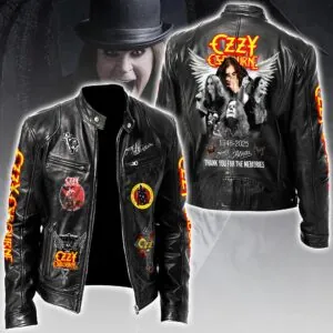 Ozzy Osbourne Motorcycle Leather Jacket - HOATT14890