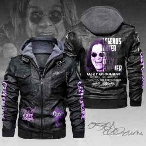 Ozzy Osbourne 2D Leather Hooded Jacket - HOATT14891