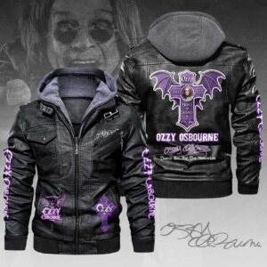 Ozzy Osbourne 2D Leather Hooded Jacket - HOATT14905