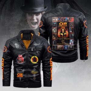 Ozzy Osbourne 2D Leather Yellow Fleece Jacket - HOATT15411