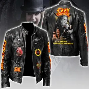 Ozzy Osbourne Motorcycle Leather Jacket - HOATT15333