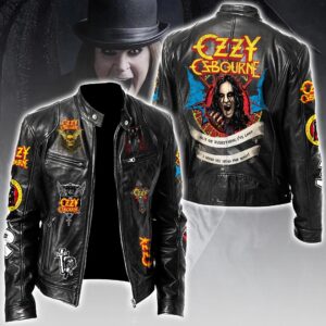 Ozzy Osbourne Motorcycle Leather Jacket - HOATT15334
