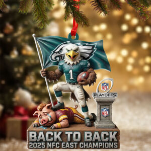 Philadelphia Eagles 2025 NFC East Division Champions Custom Shape 2-sided Acrylic Ornament – TMTHU2829