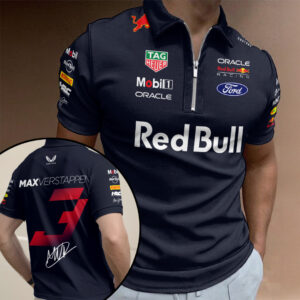Red Bull Racing x Max Verstappen Zip Polo Shirt - TANTN19750