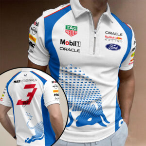 Red Bull Racing x Max Verstappen Zip Polo Shirt - TANTN19846