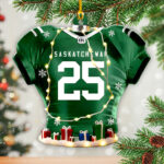 Saskatchewan Roughriders 2025 Grey Cup Champions Custom Shape 2-sided Acrylic Ornament – HOATT14850