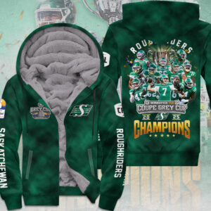 Saskatchewan Roughriders 2025 Grey Cup Champions 3D Fleece Zip Hoodie - MAITM13921