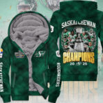 Saskatchewan Roughriders 2025 Grey Cup Champions 3D Fleece Zip Hoodie – MAITM13923