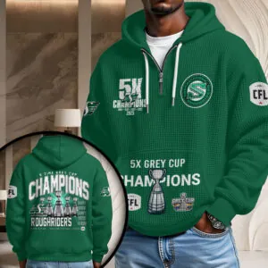 Saskatchewan Roughriders 2025 Grey Cup Champions 3D Unisex Waffle Hoodie - HOATT14928