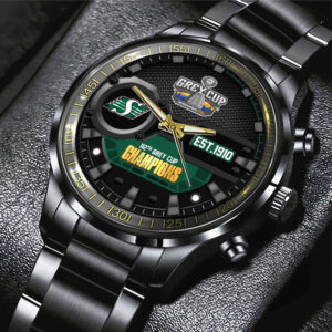 Saskatchewan Roughriders 2025 Grey Cup Champions Black Stainless Steel Watch - MAITM13913