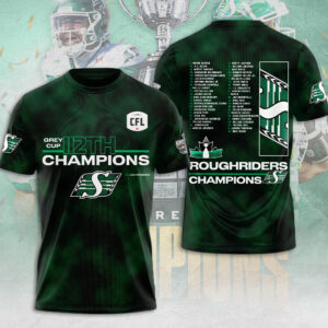 Saskatchewan Roughriders 2025 Grey Cup Champions 3D Apparel - MAITM13931