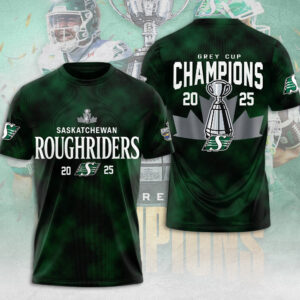 Saskatchewan Roughriders 2025 Grey Cup Champions 3D Apparel - MAITM13932
