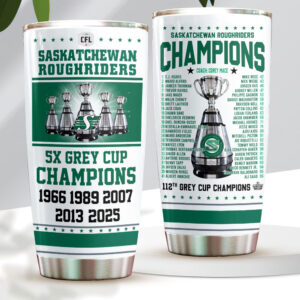 Saskatchewan Roughriders 2025 Grey Cup Champions Tumbler Cup - HOATT14887