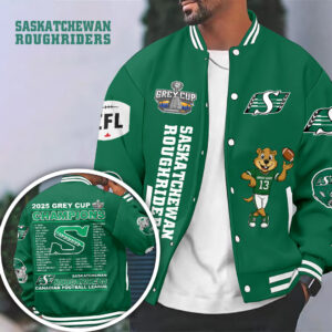 Saskatchewan Roughriders 2025 Grey Cup Champions Varsity Jacket - HOATT14863