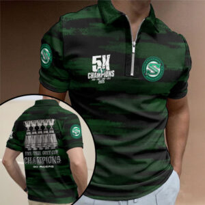 Saskatchewan Roughriders Zip Polo Shirt - TMTHU2408