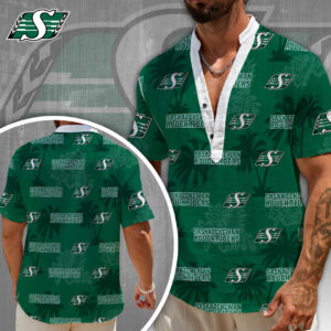 Saskatchewan Roughriders Men's Henley Polo - GNE4699