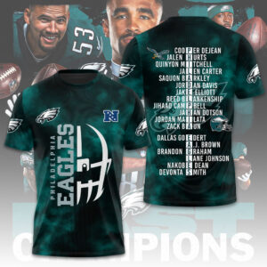 Philadelphia Eagles 2025 NFC East Division Champions 3D Apparel - TMTHU2834
