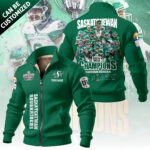 Personalized Saskatchewan Roughriders 2025 Grey Cup Champions Thick Knit Fleece Jacket – TANTN19027