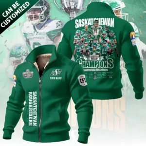 Personalized Saskatchewan Roughriders 2025 Grey Cup Champions Thick Knit Fleece Jacket - TANTN19027