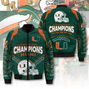 Miami Hurricanes Football 3D Bomber Jacket - TANTN19069