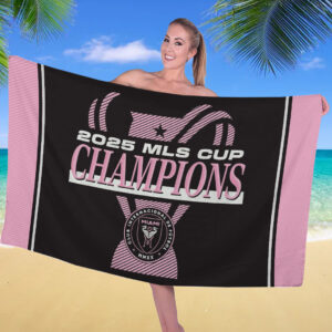 Inter Miami CF Champions MLS 2025 Rectangle Beach Towel - TANTN19175